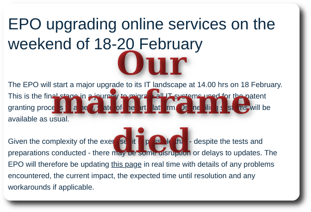 Our mainframe died