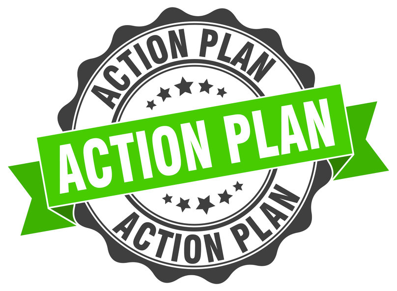 Action plan stamp. sign. seal