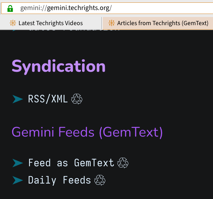 Gemini Techrights feed as xml