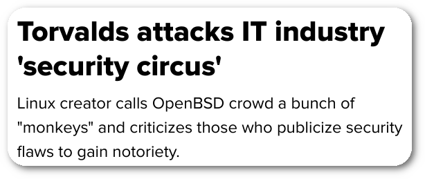 Torvalds attacks IT industry 'security circus' - CNET