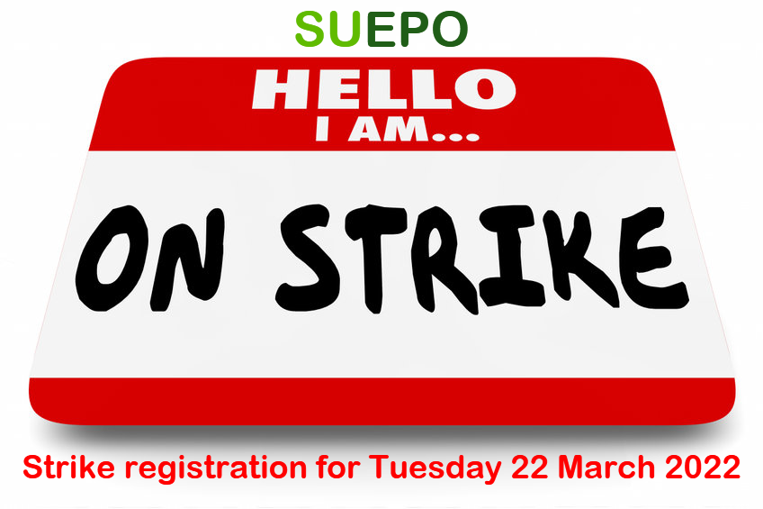 Strike registration for Tuesday 22 March 2022