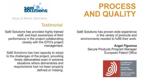 SaM Solutions praise