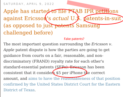 On fake patents