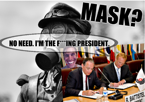 Mask? No need. I'm the f***ing president.