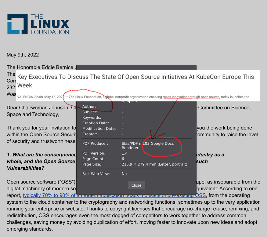 Linux Foundation uses Google Docs