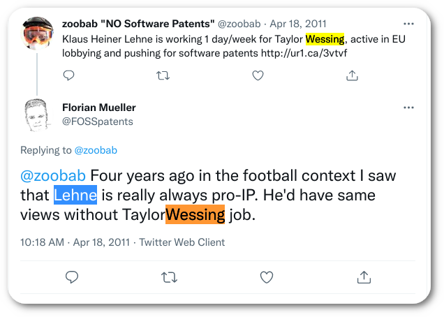 Four years ago in the football context I saw that Lehne is really always pro-IP. He'd have same views without TaylorWessing job.