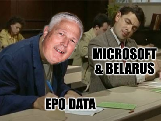 EPO data and Microsoft/Belarus