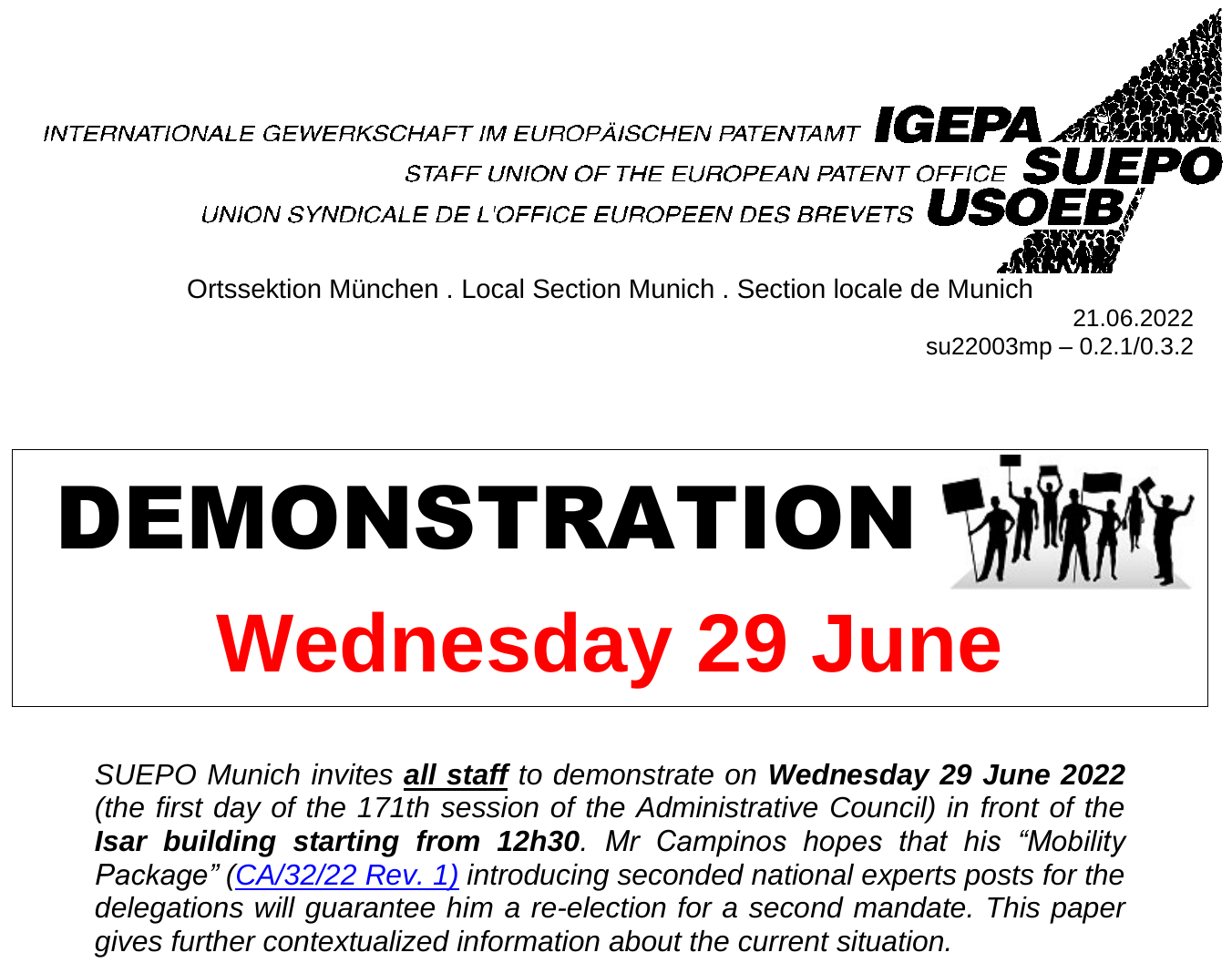 EPO 2022 demonstration