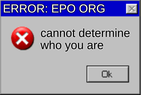 Error: EPO org; cannot determine who you are