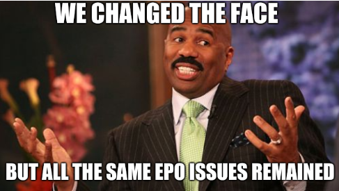 Steve Harvey: We changed the face, but all the same EPO issues remained