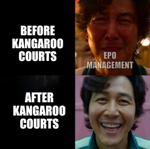 EPO Management: Before kangaroo courts; After kangaroo courts