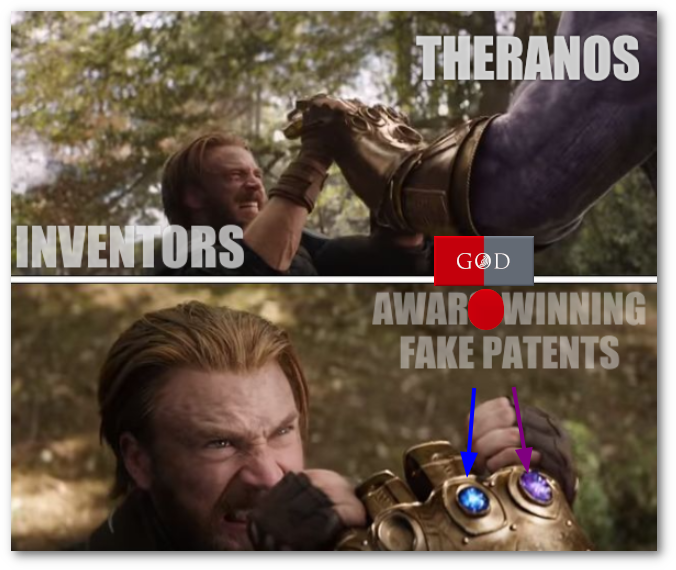 Theranos vs Inventors;  Award-winning fake patents