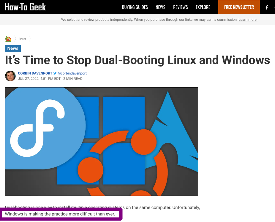 It’s Time to Stop Dual-Booting Linux and Window
