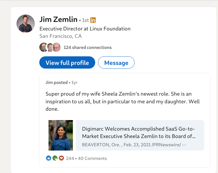 Jim on Sheela Zemlin
