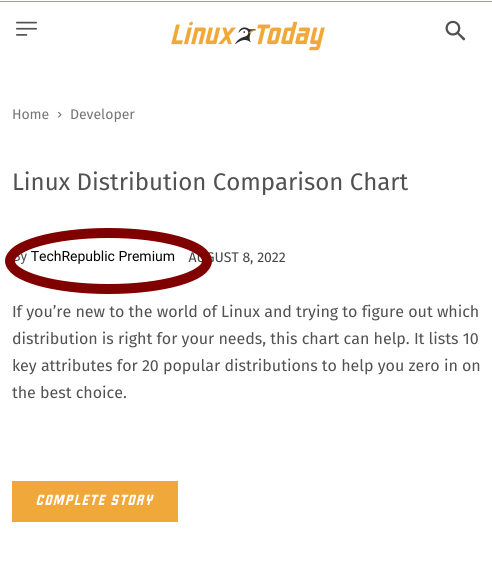 Linux comparison