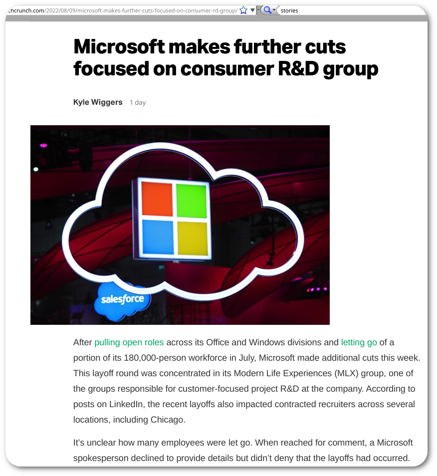 Microsoft August layoffs