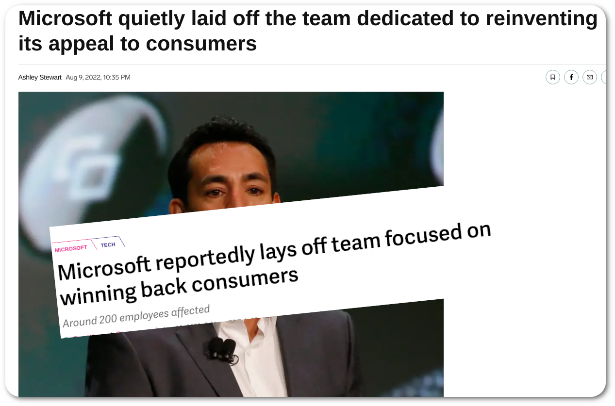 Shut down Microsoft unit