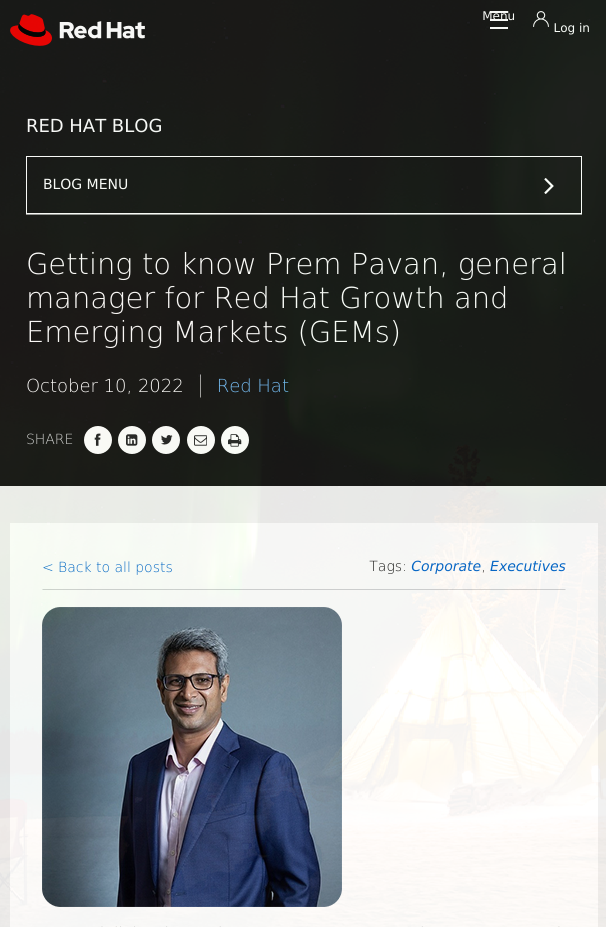 Getting to know Prem Pavan, general manager for Red Hat Growth and Emerging Markets (GEMs)