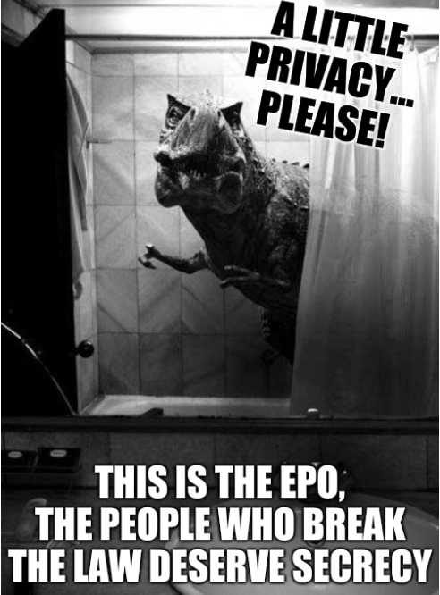 A little privacy... PLEASE! This is the EPO, the people who break the law deserve secrecy