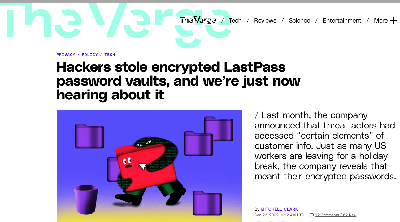Hackers stole encrypted LastPass password vaults, and we’re just now hearing about it - The Verge