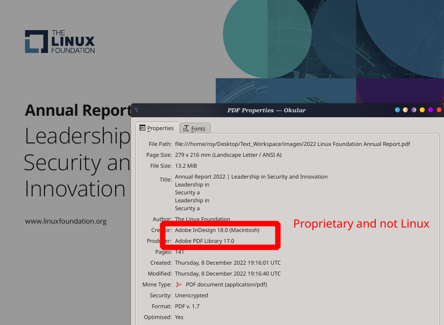 LF report: Proprietary and not Linux