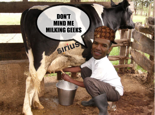 Andrew Bucknor, Chief Executive Officer, Sirius UK, milking staff: Don't mind me milking geeks