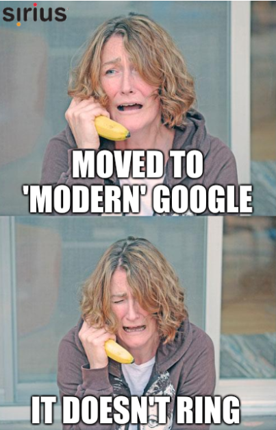 Moved to 'modern' Google; it doesn't ring