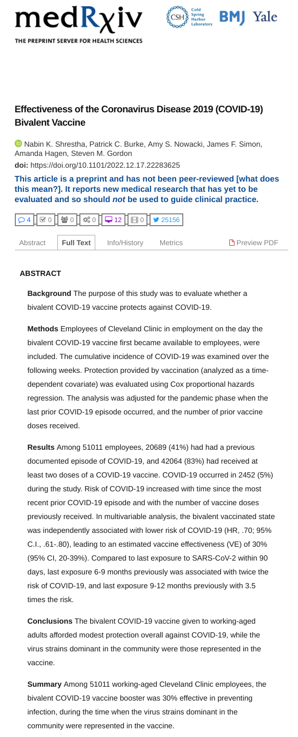 Effectiveness of the Coronavirus Disease 2019 (COVID-19) Bivalent Vaccine