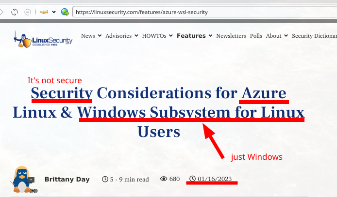 It's not secure, just Windows