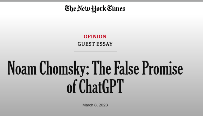 Noam Chomsky: The False Promise of ChatGPT