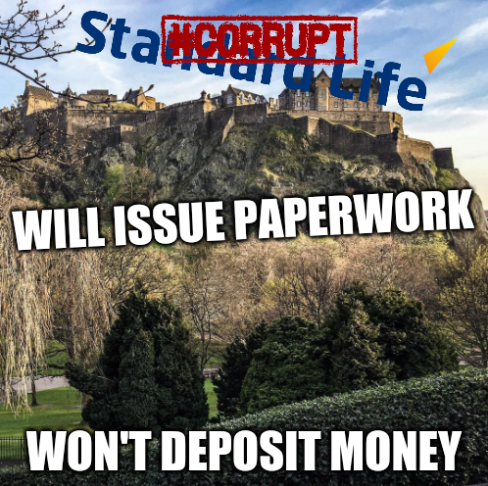 Standard Life (Phoenix Group Holdings): Will issue paperwork; won't deposit money