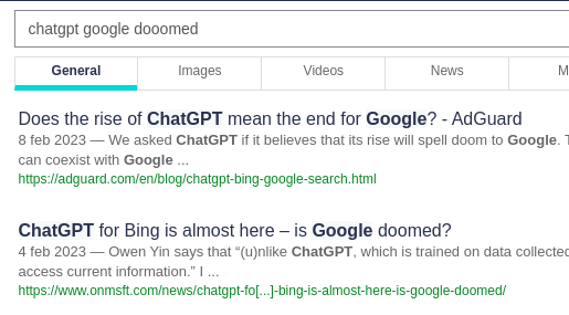 Chatbot means Google doomed