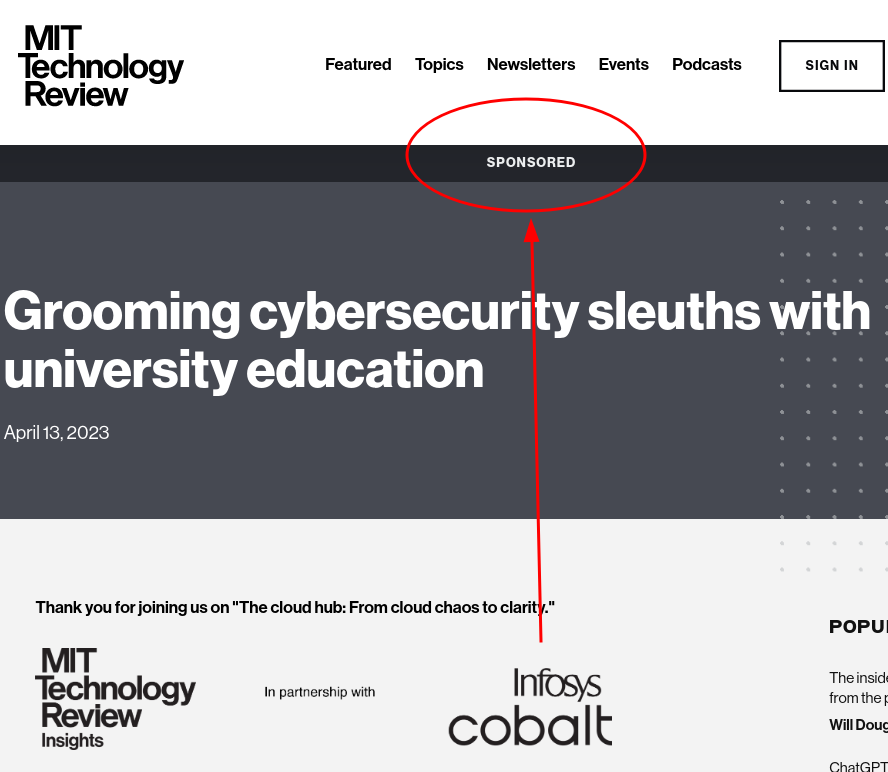 Grooming cybersecurity sleuths with university education
