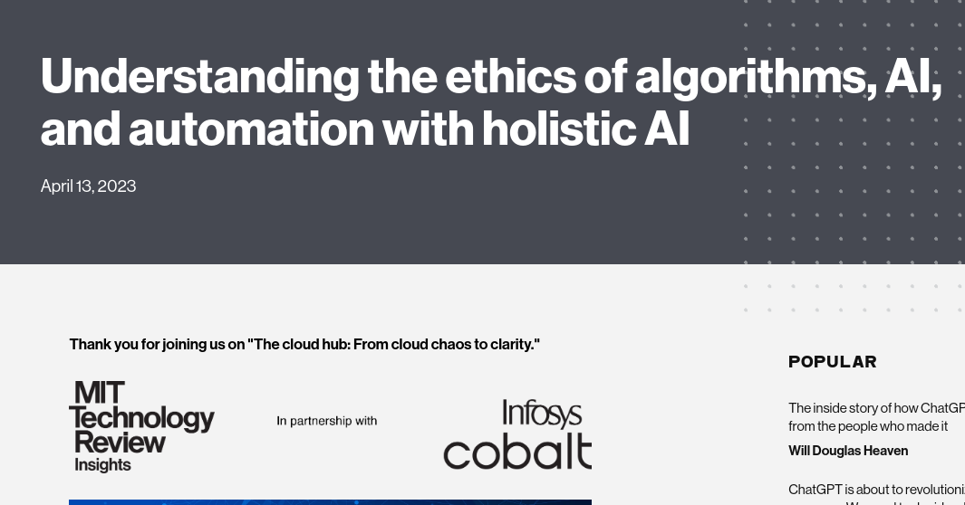 Understanding the ethics of algorithms, AI, and automation with holistic AI
