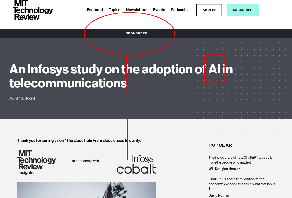 An Infosys study on the adoption of AI in telecommunications