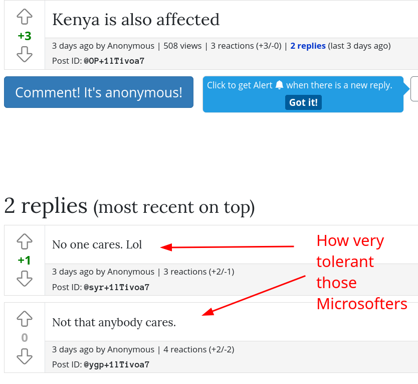 How very tolerant those Microsofters