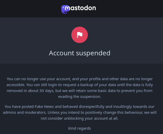 Mastodon suspended