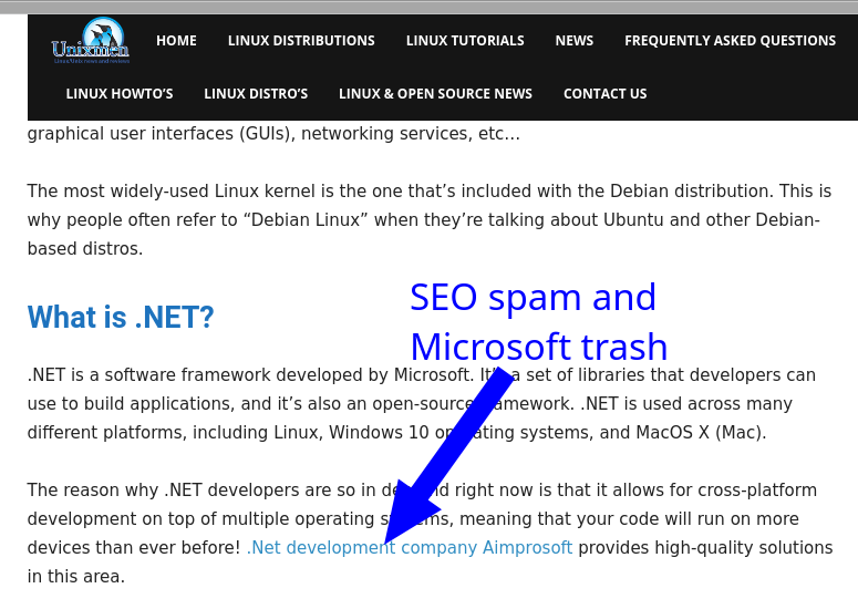 SEO spam and Microsoft trash