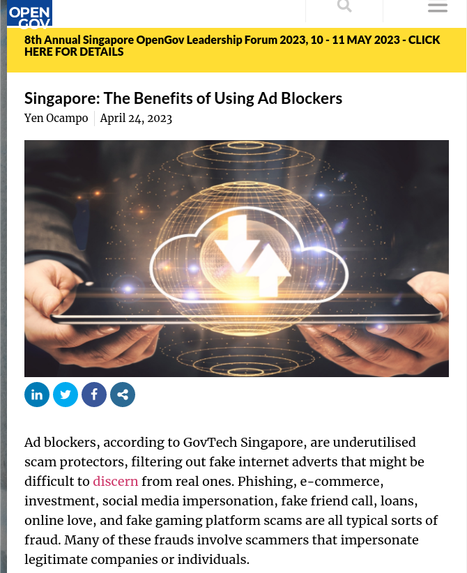 Singapore: The Benefits of Using Ad Blockers