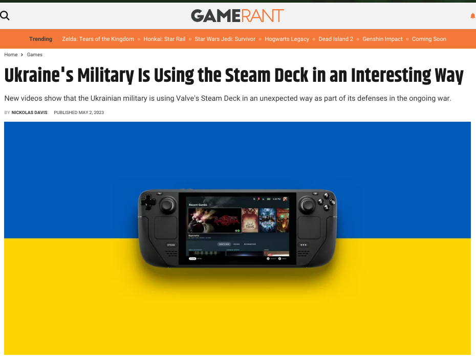Ukraine's Military Is Using the Steam Deck in an Interesting Way