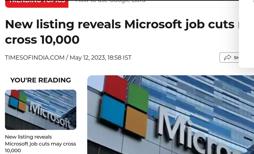 New listing reveals Microsoft job cuts may cross 10,000