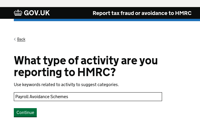 HMRC fraud report for payroll