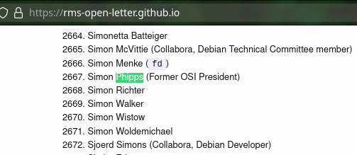 2 years ago 'Simon Phipps (Former OSI President)' signed a defamatory letter calling for the removal of the father of Free Software 