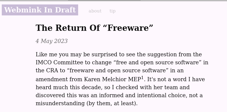 Simon Phipps on The Return Of “Freeware”