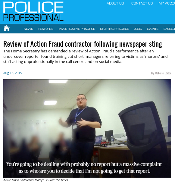 The Home Secretary has demanded a review of Action Fraud’s performance after an undercover reporter found training cut short, managers referring to victims as ‘morons’ and staff acting unprofessionally in the call centre and on social media.