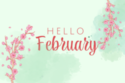 Hello February month background design