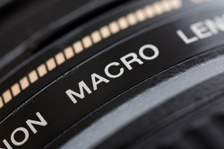 Macro text on macro lens