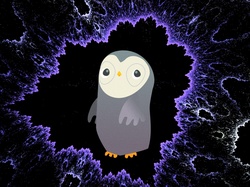 Fractal image with penguin drawing