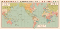 Great powers of the world in 1895 vintage map