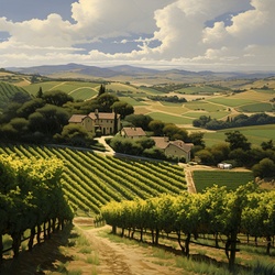 Vineyard Landscape Art Print